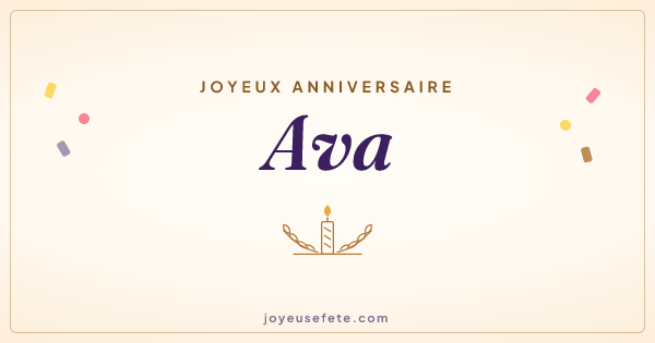 Image « Joyeux anniversaire Ava » au format large