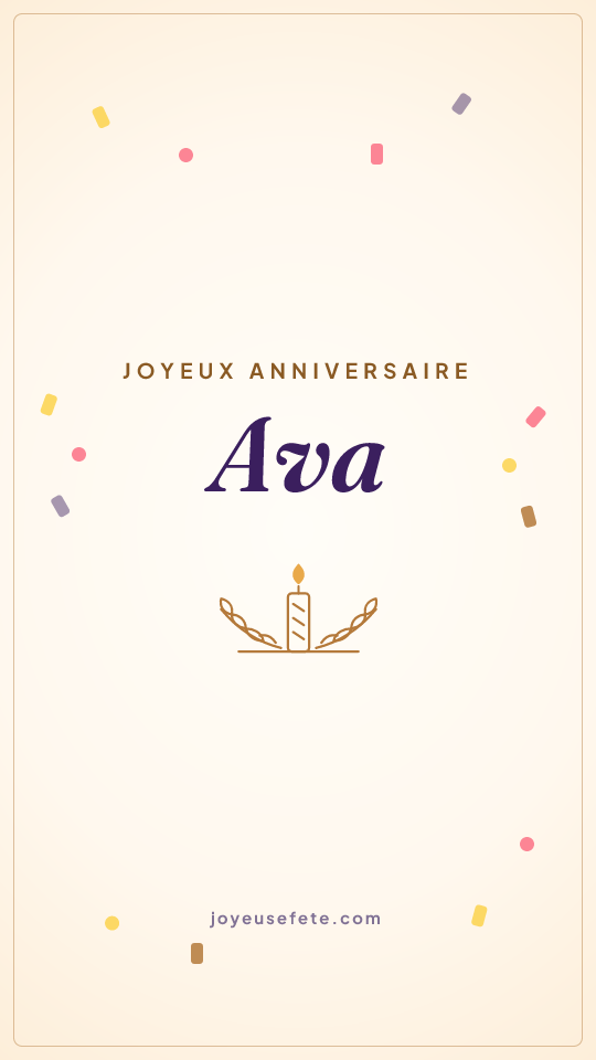 Image « Joyeux anniversaire Ava » au format story