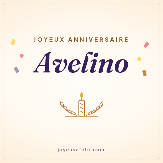 Image carrée « Joyeux anniversaire Avelino » pour WhatsApp