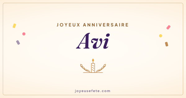 Image « Joyeux anniversaire Avi » au format large