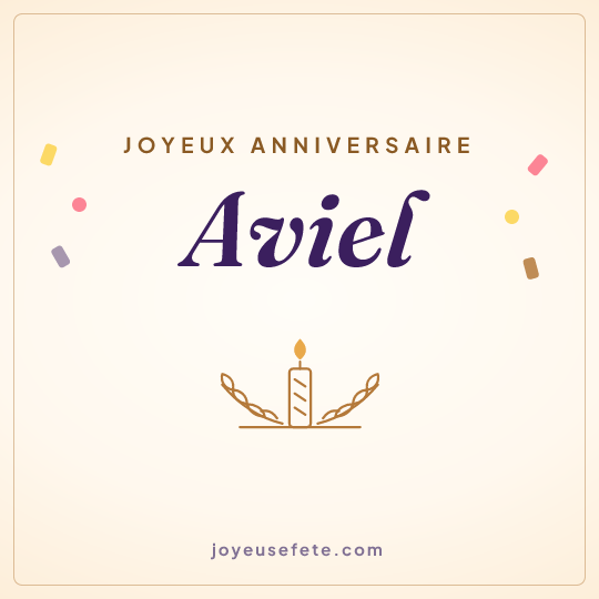 Image carrée « Joyeux anniversaire Aviel » pour WhatsApp