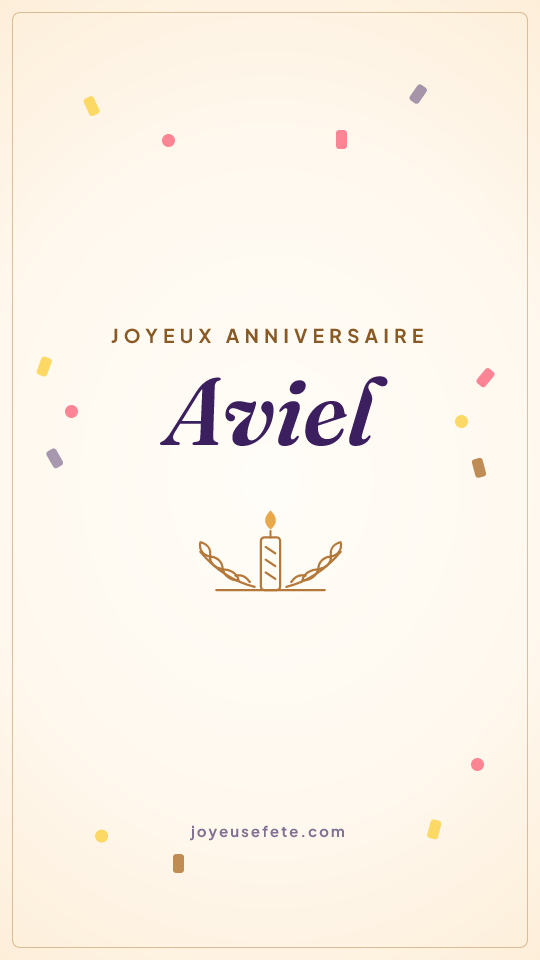 Image « Joyeux anniversaire Aviel » au format story