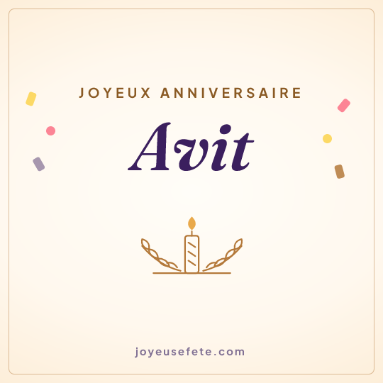 Image carrée « Joyeux anniversaire Avit » pour WhatsApp