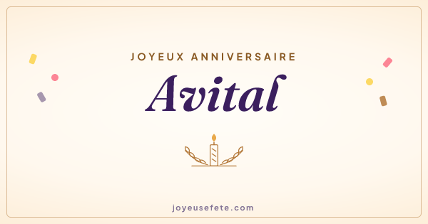 Image « Joyeux anniversaire Avital » au format large