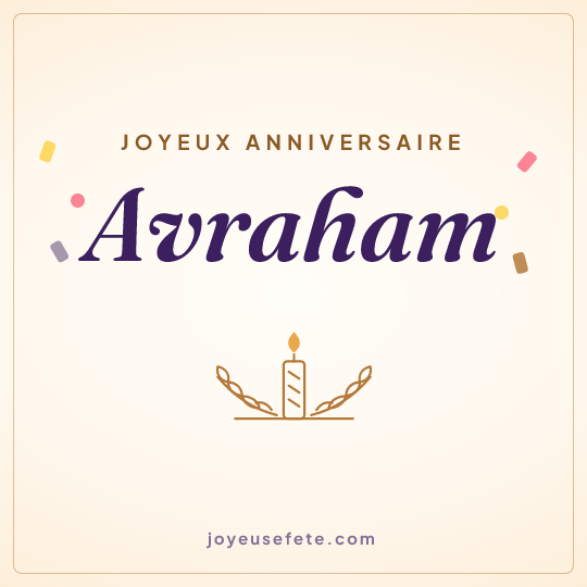 Image carrée « Joyeux anniversaire Avraham » pour WhatsApp