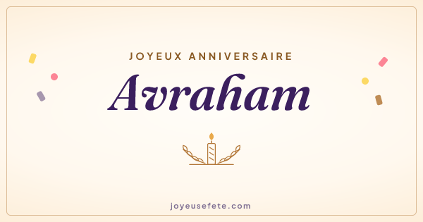 Image « Joyeux anniversaire Avraham » au format large