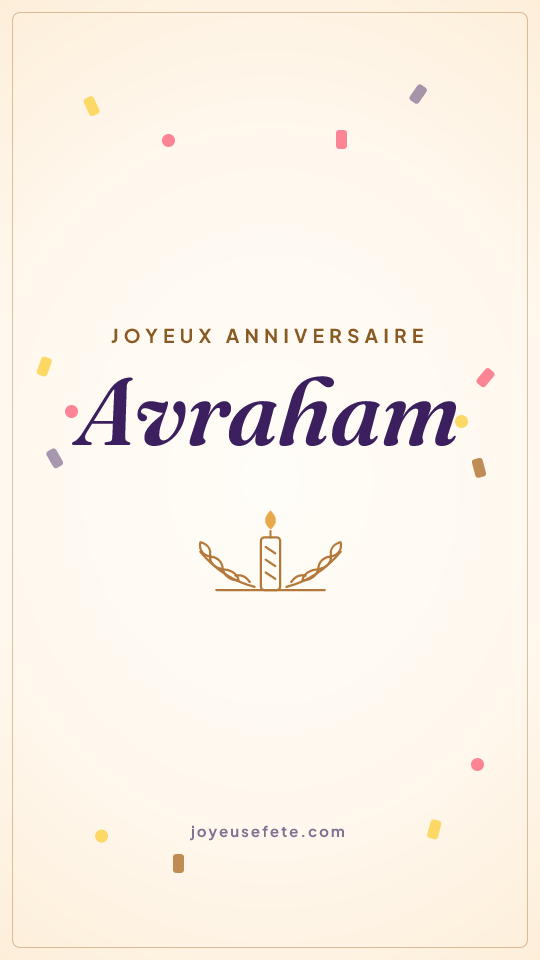 Image « Joyeux anniversaire Avraham » au format story