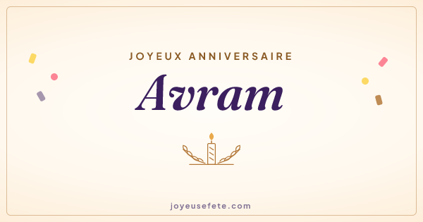 Image « Joyeux anniversaire Avram » au format large