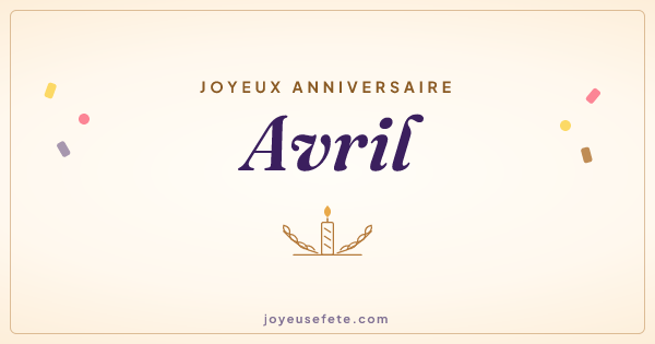 Image « Joyeux anniversaire Avril » au format large