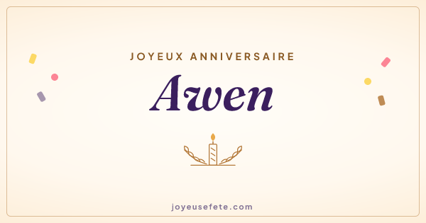 Image « Joyeux anniversaire Awen » au format large