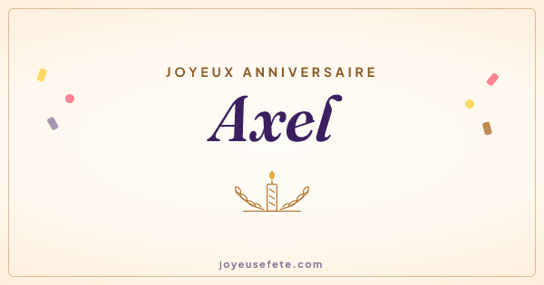 Image « Joyeux anniversaire Axel » au format large