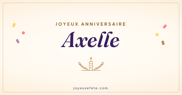 Image « Joyeux anniversaire Axelle » au format large