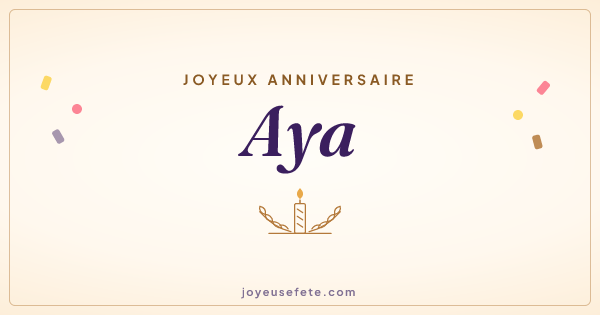 Image « Joyeux anniversaire Aya » au format large