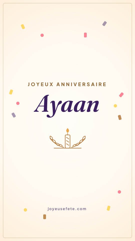 Image « Joyeux anniversaire Ayaan » au format story