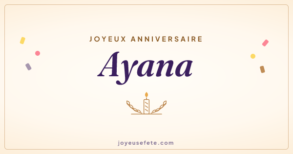 Image « Joyeux anniversaire Ayana » au format large