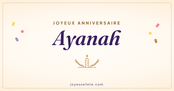 Image « Joyeux anniversaire Ayanah » au format large