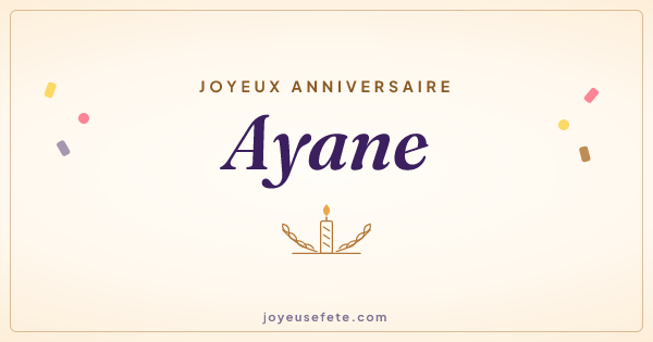 Image « Joyeux anniversaire Ayane » au format large