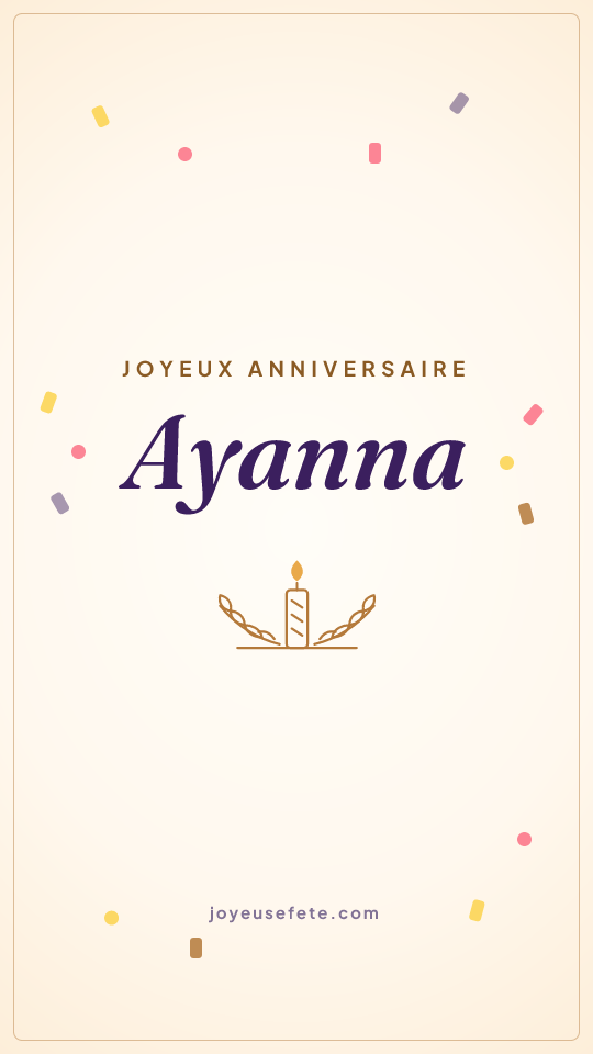Image « Joyeux anniversaire Ayanna » au format story