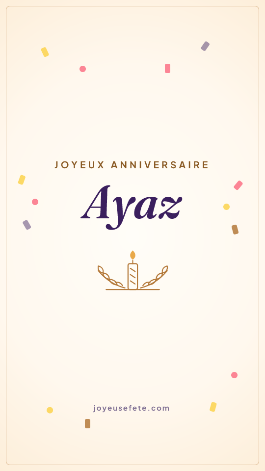 Image « Joyeux anniversaire Ayaz » au format story