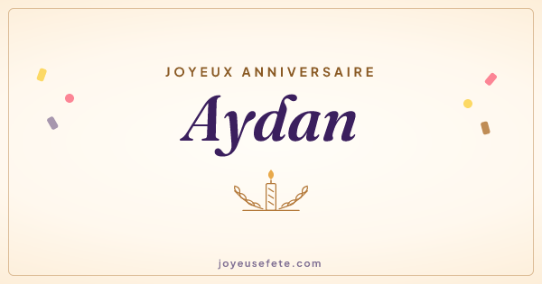 Image « Joyeux anniversaire Aydan » au format large