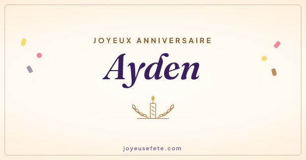 Image « Joyeux anniversaire Ayden » au format large