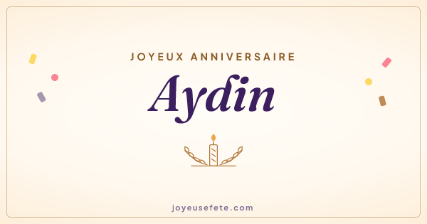 Image « Joyeux anniversaire Aydin » au format large