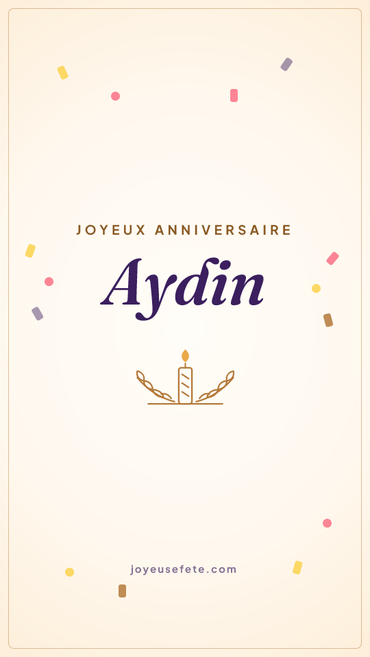 Image « Joyeux anniversaire Aydin » au format story
