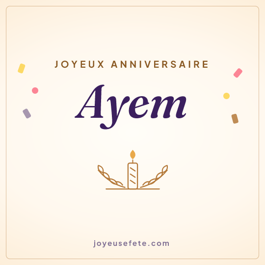 Image carrée « Joyeux anniversaire Ayem » pour WhatsApp