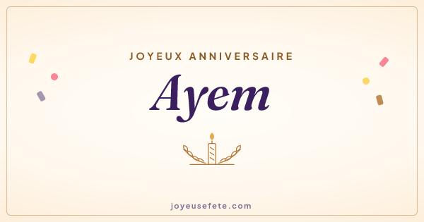 Image « Joyeux anniversaire Ayem » au format large