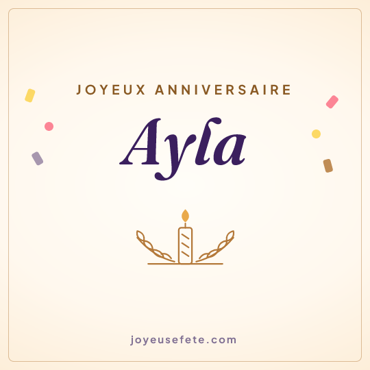 Image carrée « Joyeux anniversaire Ayla » pour WhatsApp