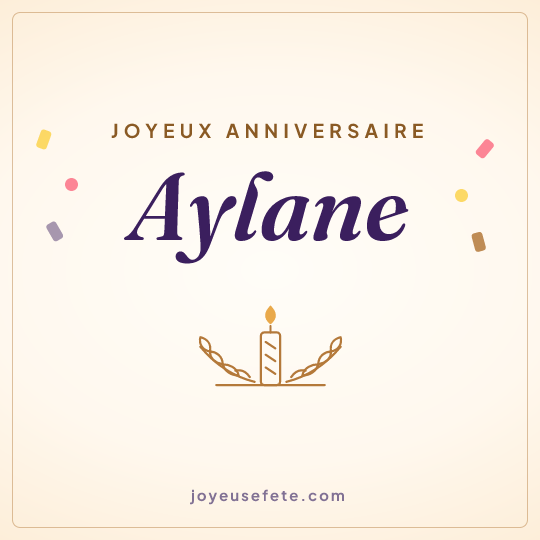 Image carrée « Joyeux anniversaire Aylane » pour WhatsApp