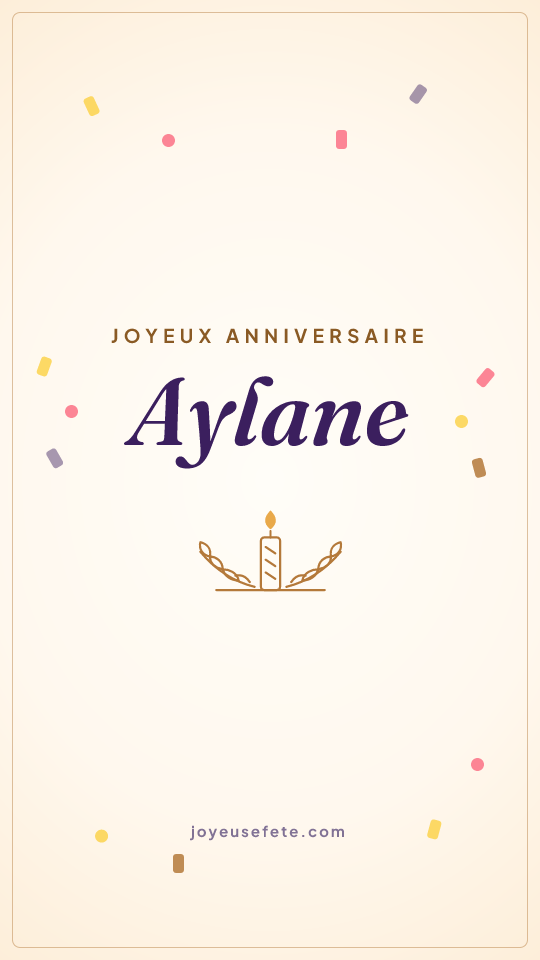 Image « Joyeux anniversaire Aylane » au format story