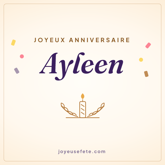 Image carrée « Joyeux anniversaire Ayleen » pour WhatsApp