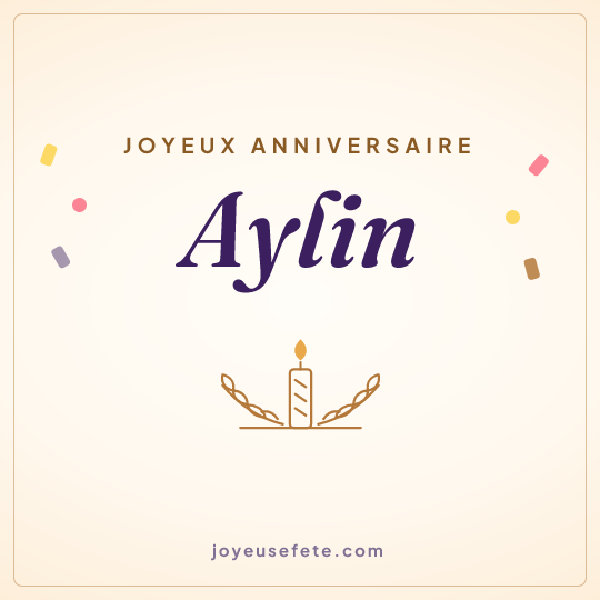 Image carrée « Joyeux anniversaire Aylin » pour WhatsApp