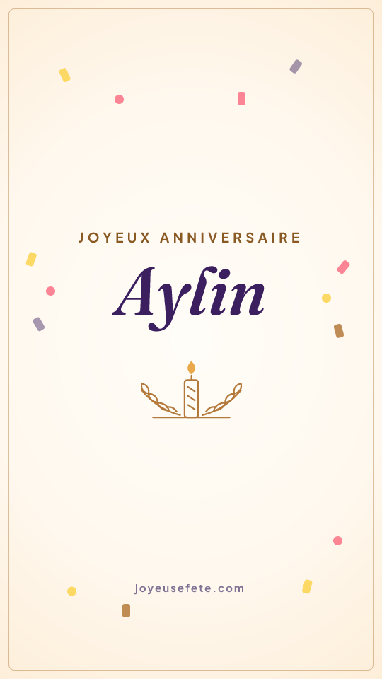 Image « Joyeux anniversaire Aylin » au format story