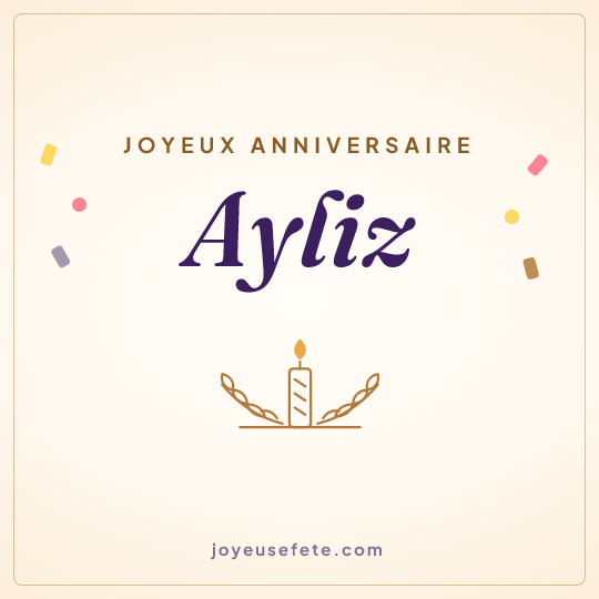 Image carrée « Joyeux anniversaire Ayliz » pour WhatsApp