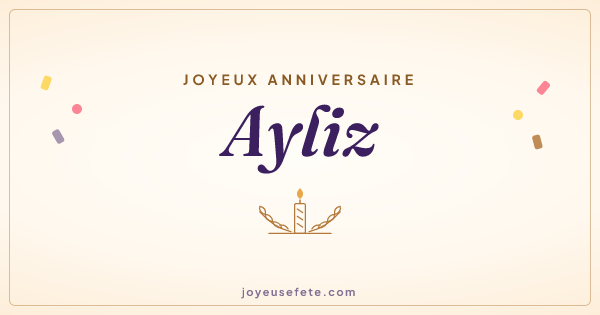 Image « Joyeux anniversaire Ayliz » au format large