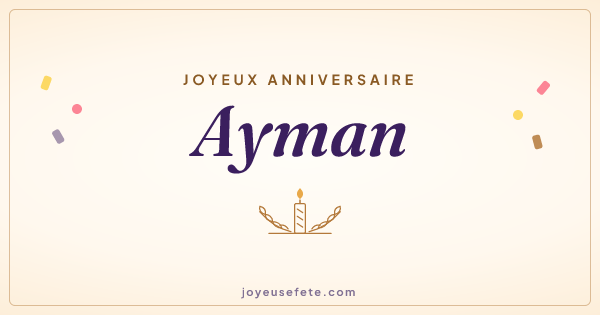 Image « Joyeux anniversaire Ayman » au format large