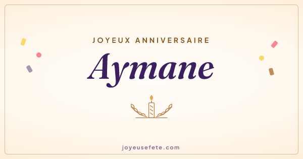 Image « Joyeux anniversaire Aymane » au format large