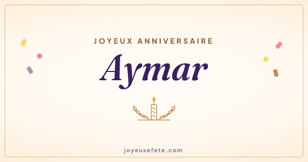 Image « Joyeux anniversaire Aymar » au format large