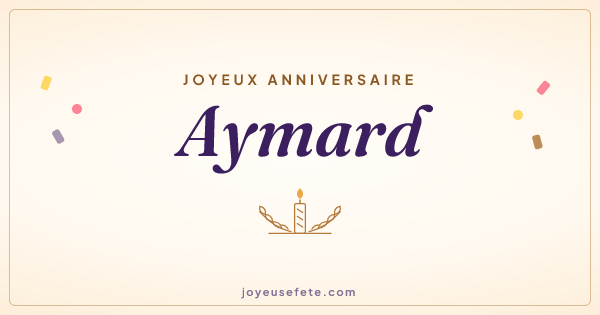 Image « Joyeux anniversaire Aymard » au format large