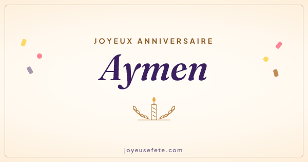 Image « Joyeux anniversaire Aymen » au format large
