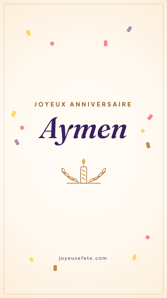 Image « Joyeux anniversaire Aymen » au format story