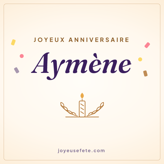 Image carrée « Joyeux anniversaire Aymène » pour WhatsApp