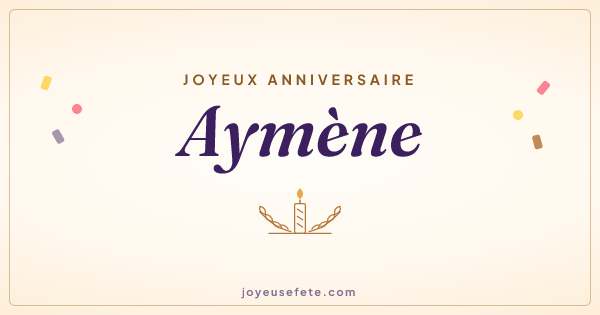 Image « Joyeux anniversaire Aymène » au format large