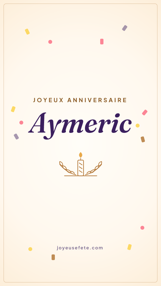 Image « Joyeux anniversaire Aymeric » au format story