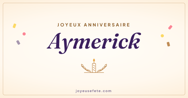 Image « Joyeux anniversaire Aymerick » au format large