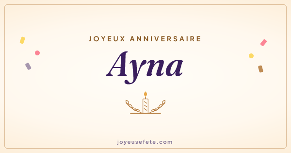 Image « Joyeux anniversaire Ayna » au format large