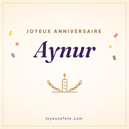 Image carrée « Joyeux anniversaire Aynur » pour WhatsApp
