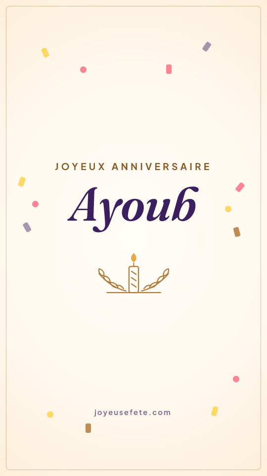 Image « Joyeux anniversaire Ayoub » au format story